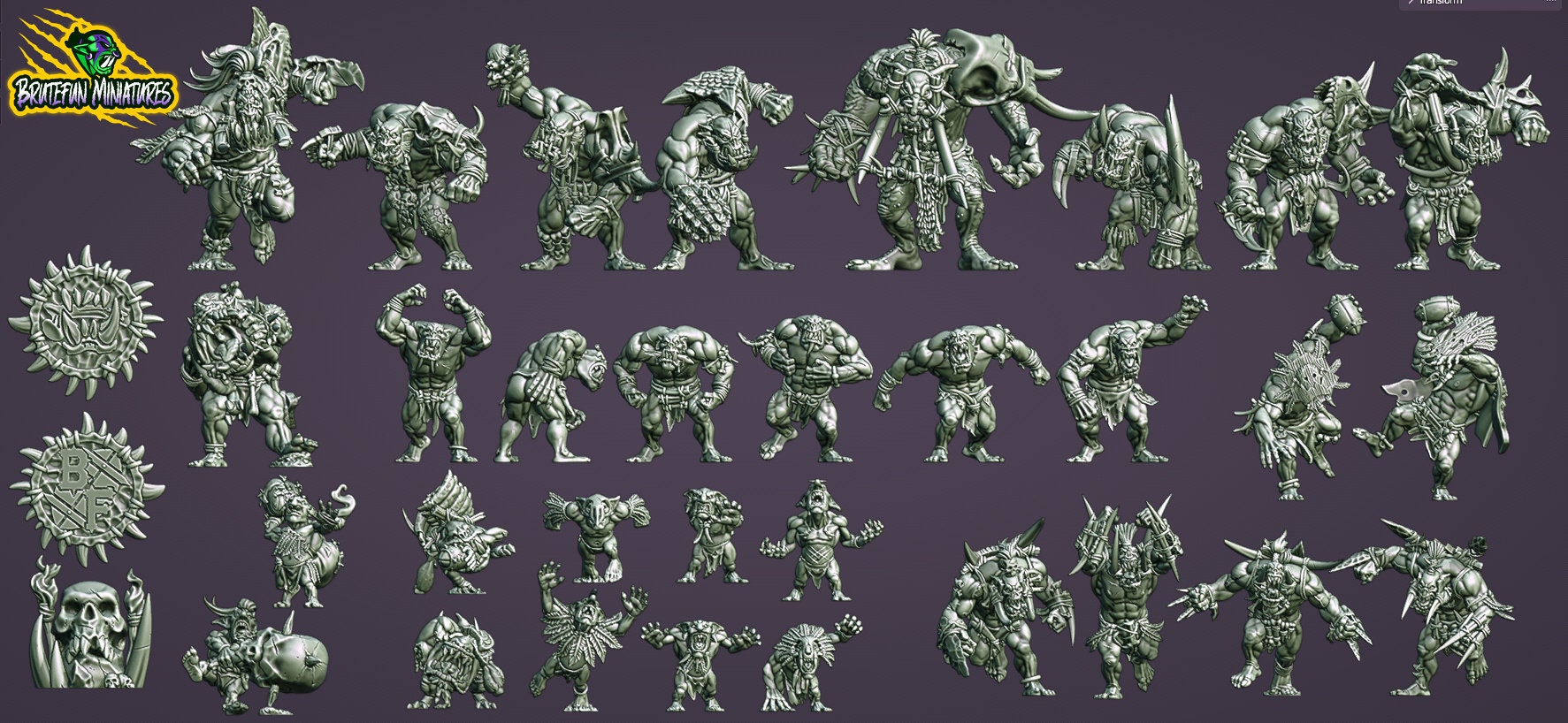 SAVAGE ORC TEAM - Brutefun Miniatures - Fantasy Football Full Team