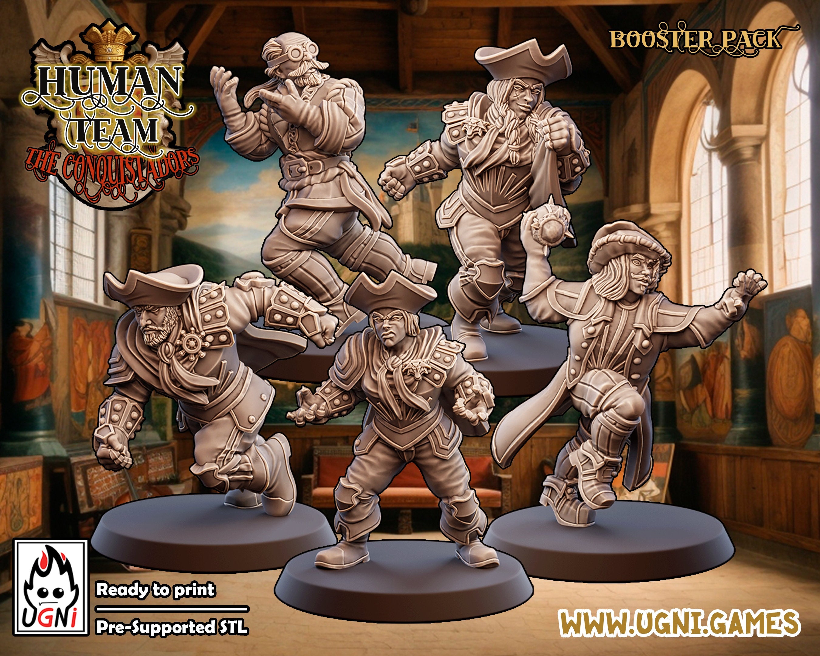 The OWU Conquistadors HUMAN BOOSTER - Fantasy Football Team Ugni Miniatures