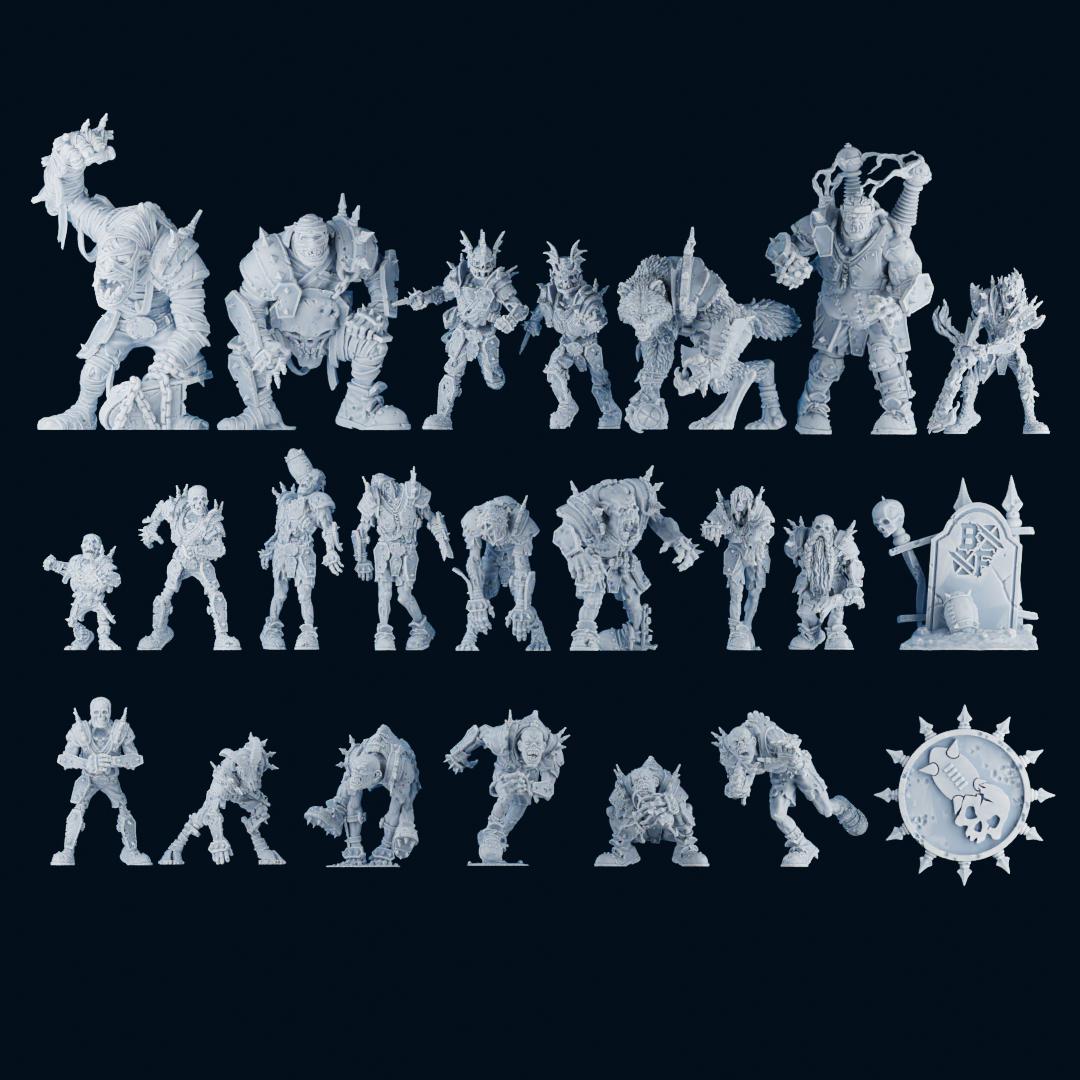 NECROMANCER'S HORROR and UNDEAD  - Brutefun Miniatures - Fantasy Football Full Team