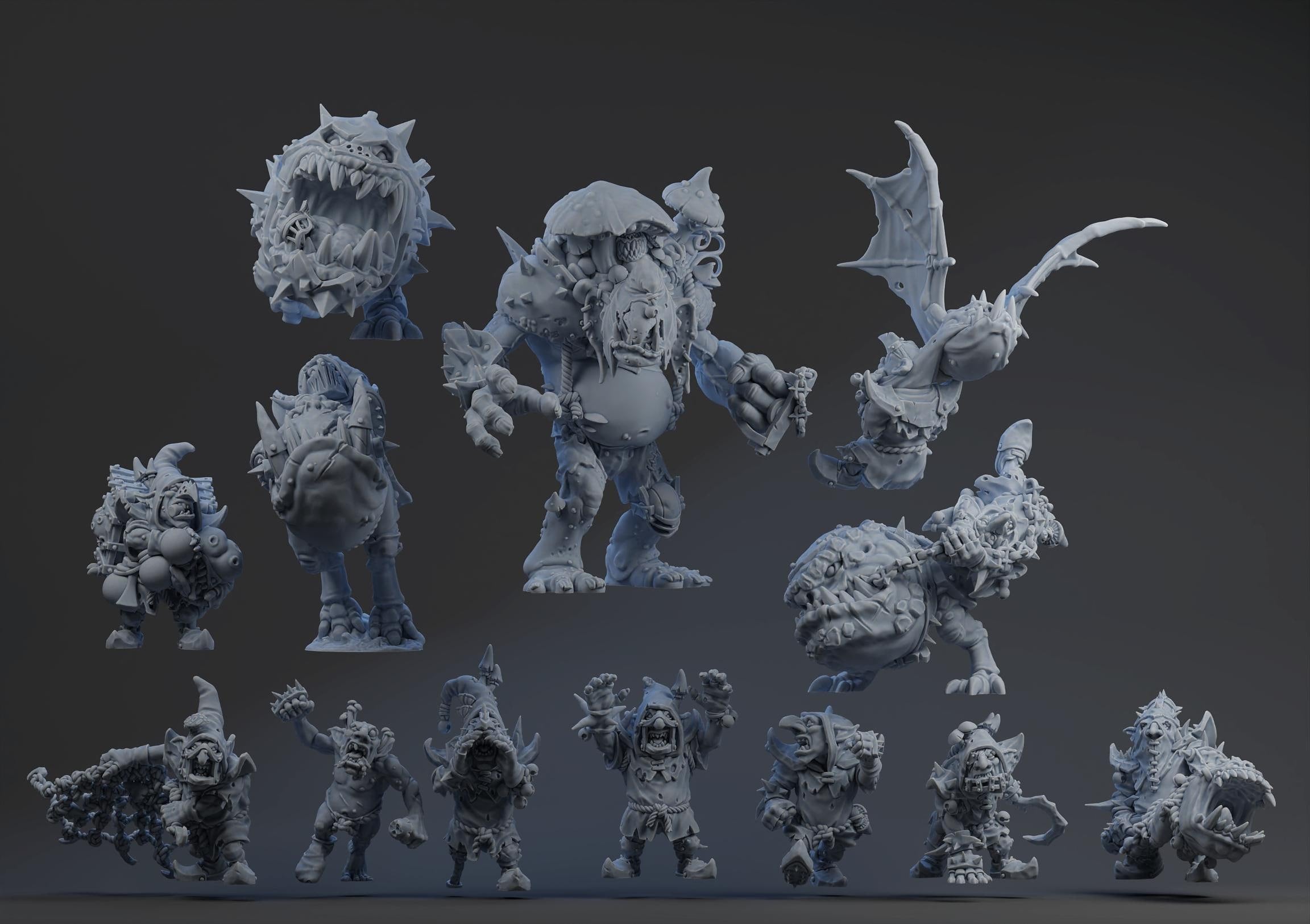 The FEARSOME FUNGITZ TEAM part 1 - Brutefun Miniatures - Fantasy Football Team