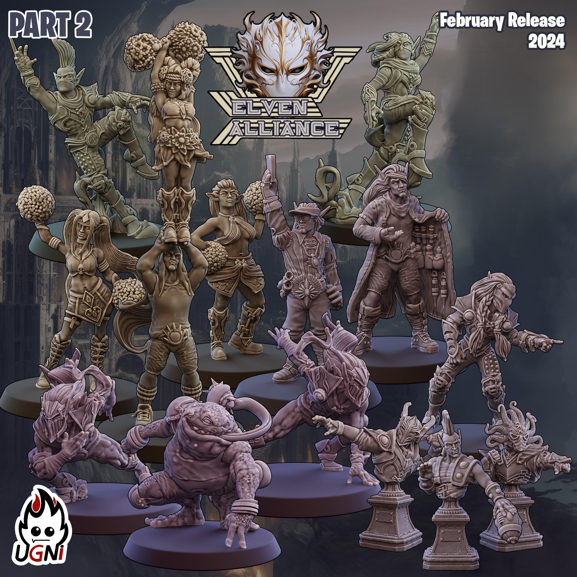 The ELVEN ALLIANCE part 2 - Fantasy Football Support Staff and Star Players Ugni Miniatures