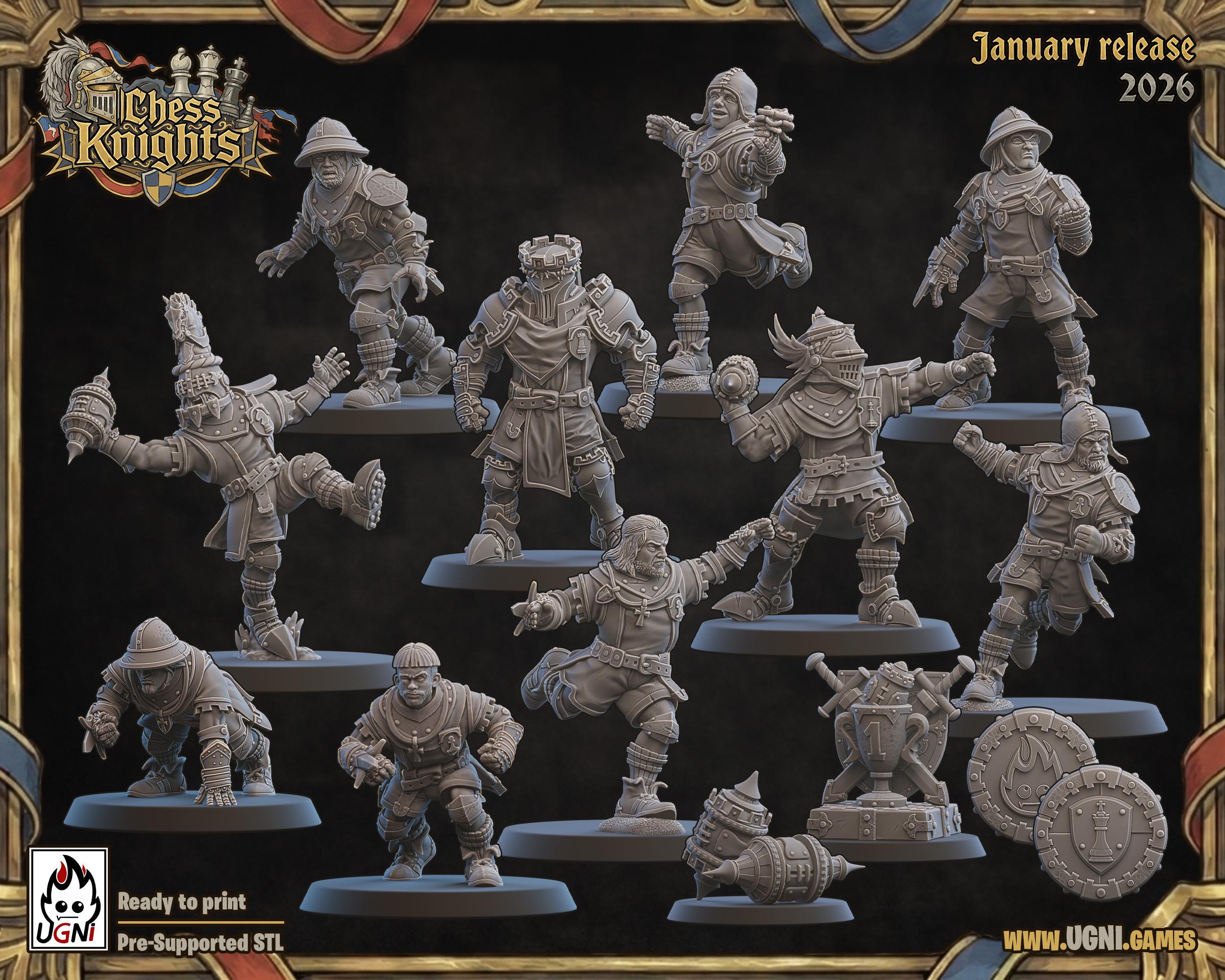 The CHESS KNIGHTS TEAM Part 1 - Fantasy Football Core Team Ugni Miniatures