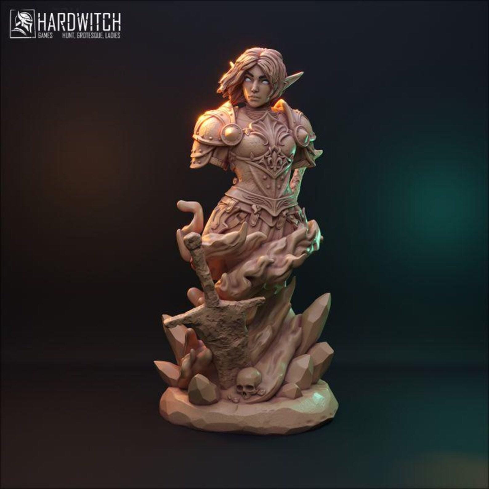 TYRESE SANTIM BUST - Hardwitch Fantasy 3D Printed Miniatures