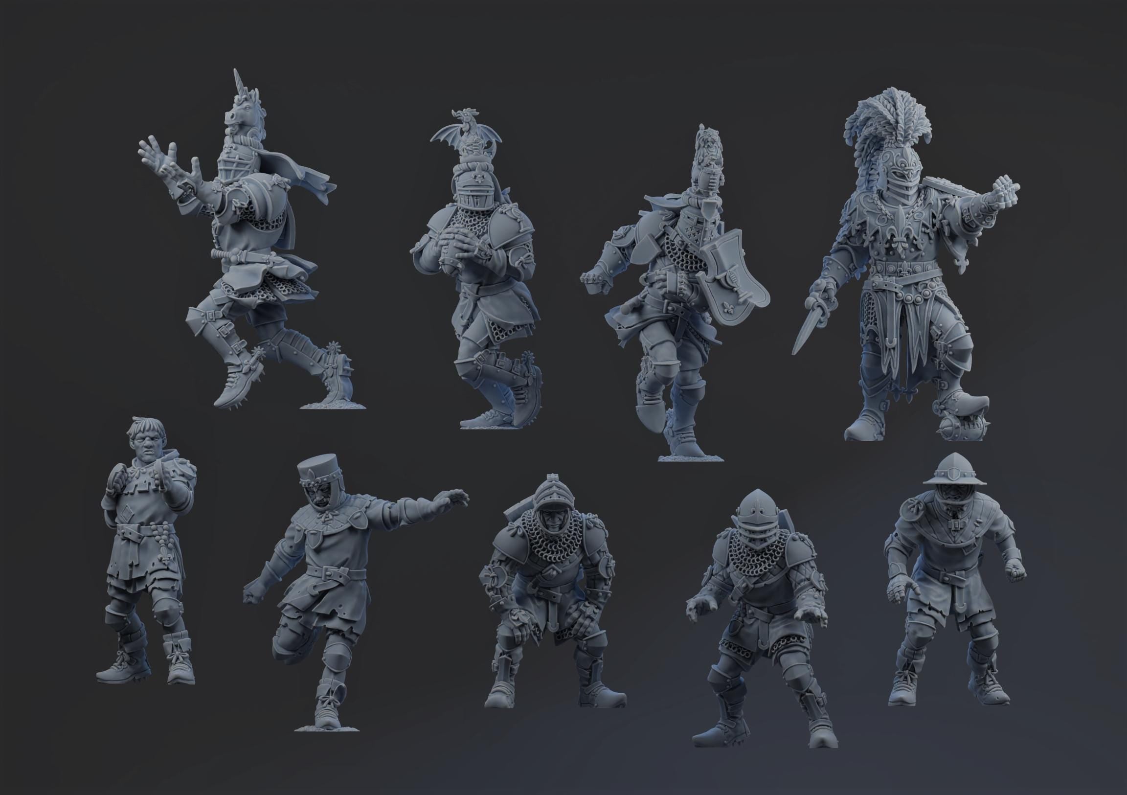 CHIVALRIC CRUSHERS PT.1 Knight Team  - Brutefun Miniatures - Fantasy Football Team